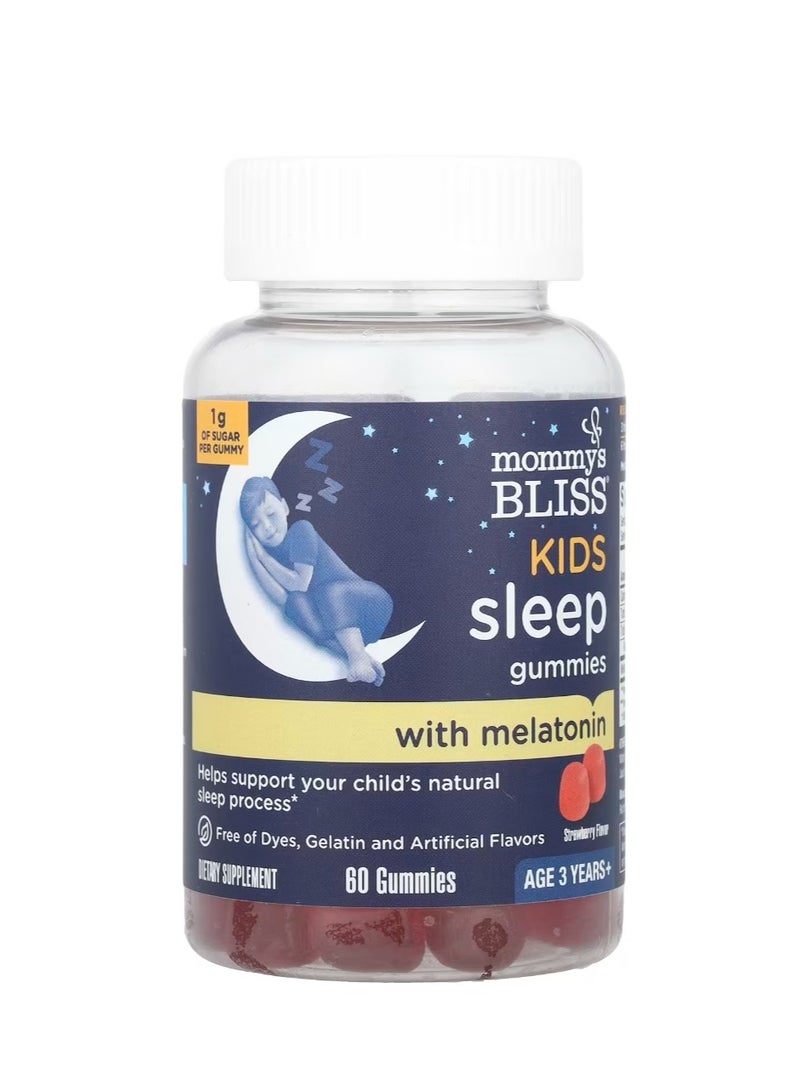Mommy's Bliss Kids Sleep Gummies With Melatonin 3 Years+ Strawberry 60 Gummies - Image 1