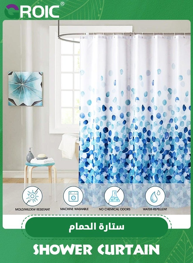 GROIC Shower Curtain Set Blue Shower Curtains for Bathroom Water Repellent Shower Curtains Bathtubs Hotel, Waterproof Shower Curtain Liner,Bathroom Supplies,180x200cm - Image 2