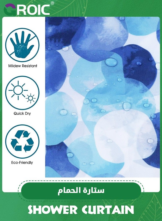 GROIC Shower Curtain Set Blue Shower Curtains for Bathroom Water Repellent Shower Curtains Bathtubs Hotel, Waterproof Shower Curtain Liner,Bathroom Supplies,180x200cm - Image 3
