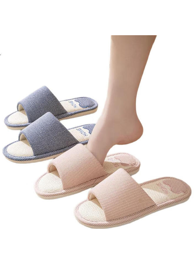 She enjoys Sheen Linen Cotton Linen Slippers Men And Women Lightweight Comfortable Simple Home Four Seasons Slippers Tr109 Coffee Color 40/41 - Image 3