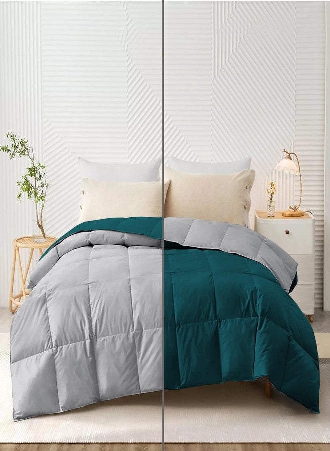 AYANSHI BEDDING Hotel Collection All Season 120 GSM Ac Comforter/Ac Blanket/Ac Duvet Double Bed Comforter (90" X100" Inches) - Double Bed Comforter - Teal/Silver Grey Color - Image 1