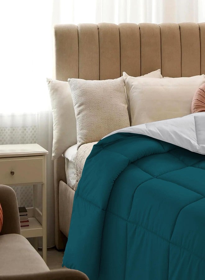 AYANSHI BEDDING Hotel Collection All Season 120 GSM Ac Comforter/Ac Blanket/Ac Duvet Double Bed Comforter (90" X100" Inches) - Double Bed Comforter - Teal/Silver Grey Color - Image 3