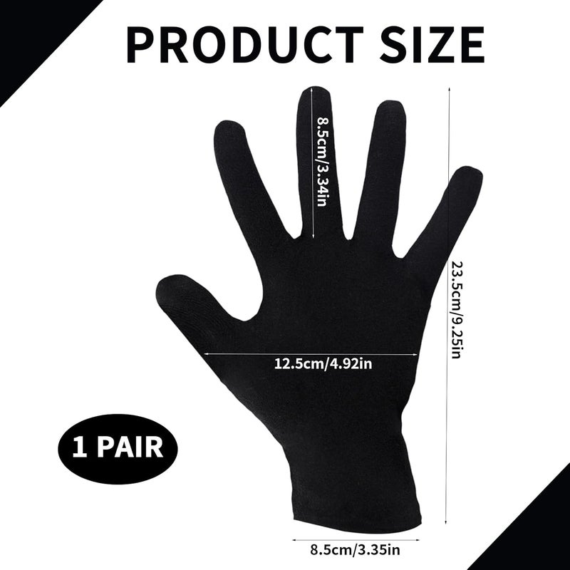 Jesiah Black Cotton Gloves - Soft Thermal Gloves for Eczema, Cycling, and Driving - Image 3