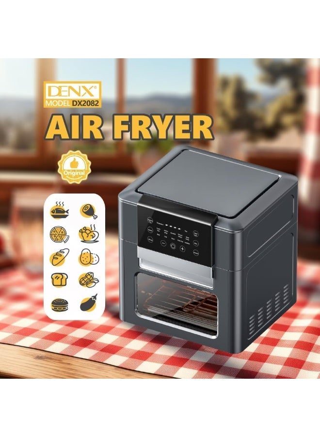 DENX Air Fryer DX2082 – 12L Large Capacity Electric Air Fryer, 1600W Multi-Function Fryer, Toaster, Mini Oven, Microwave & Dehydrator, Easy to Use, Oil-Free Cooking, Multicolor (12L) - Image 3