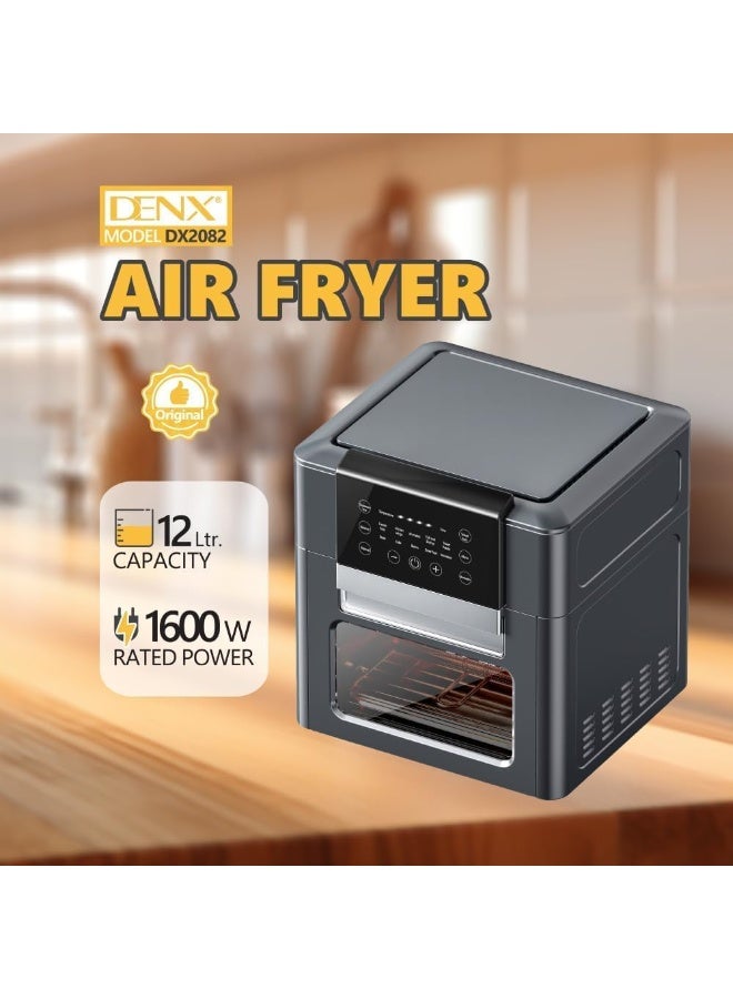 DENX Air Fryer DX2082 – 12L Large Capacity Electric Air Fryer, 1600W Multi-Function Fryer, Toaster, Mini Oven, Microwave & Dehydrator, Easy to Use, Oil-Free Cooking, Multicolor (12L) - Image 4