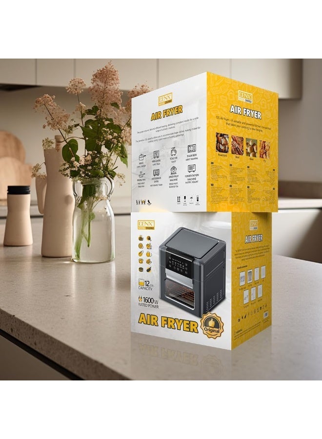 DENX Air Fryer DX2082 – 12L Large Capacity Electric Air Fryer, 1600W Multi-Function Fryer, Toaster, Mini Oven, Microwave & Dehydrator, Easy to Use, Oil-Free Cooking, Multicolor (12L) - Image 5