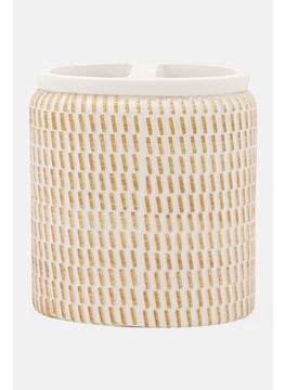 AMG Ceramic Tooth Brush Holder, Beige  - Image 1