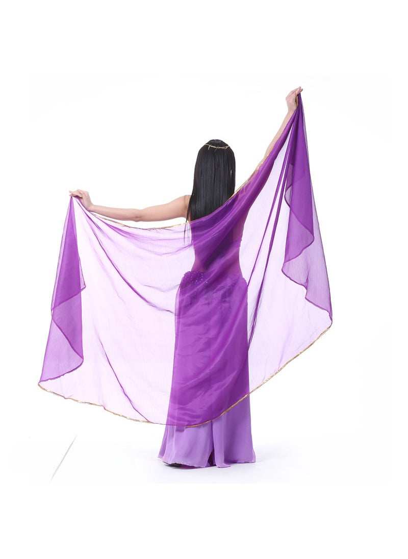 Generic 250x120cm Chiffon Belly Dance Veil Dark purple  - Image 1