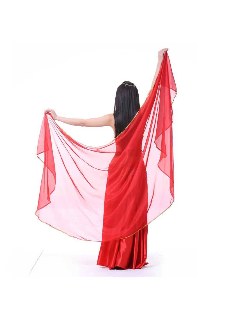 Generic 250x120cm Chiffon Belly Dance Veil Dark purple  - Image 5
