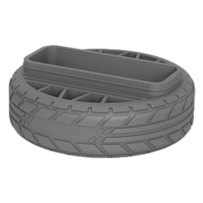 Gray Tire Shaped Stackable Desktop Business Card Holder With Pen Holder And Notepad For Students Home School Office - Image 2