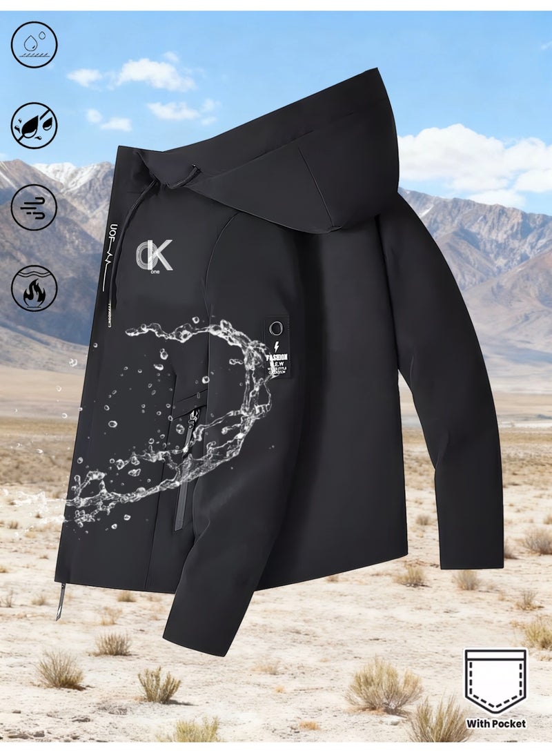2026 New Men’s Water- and Stain-Resistant Outdoor Sport/Casual/Street/Commuter Functional Printed Jacket