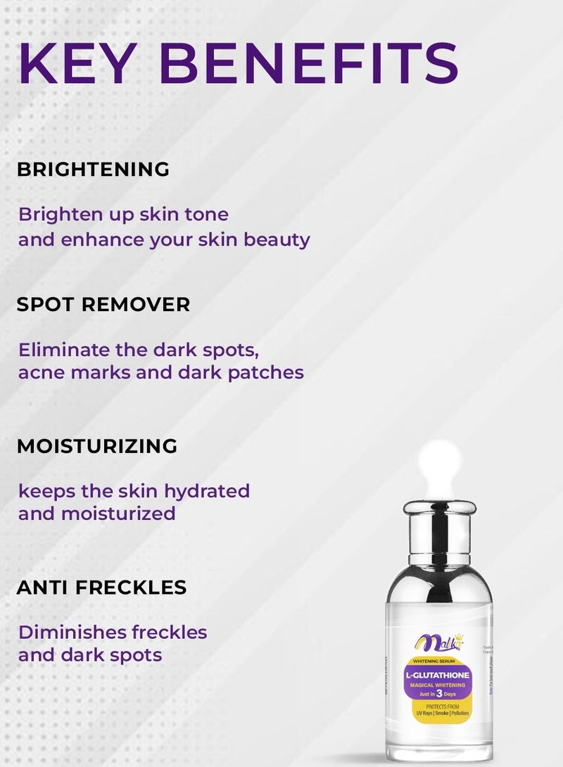 Malika L-Glutathione Whitening Serum 30ml - Image 4