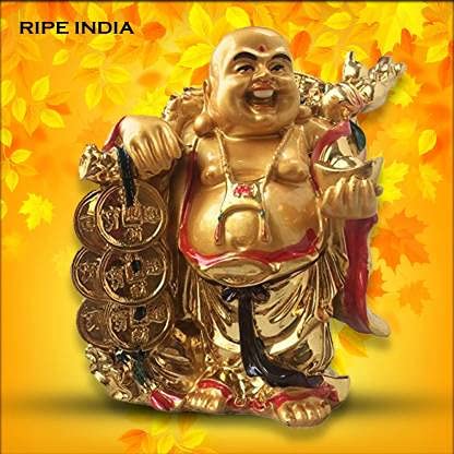 RIPE INDIA® Feng Shui Laughing Buddha with Ingot & Coin Chain - Image 4