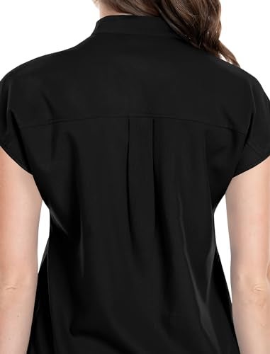 niaahinn Scrubs Set for Women Nurse Uniform Jogger Suit Stretch Top & Pants with Multi Pocket for Nurse Esthetician Workwear (Black, Small) - Image 5