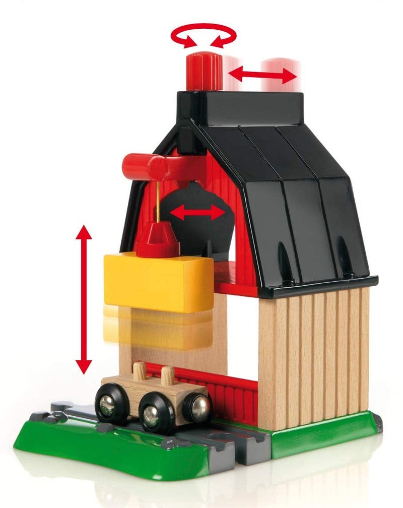 BRIO World Farm Railway Set - 20-Piece FSC-Certified Wood Train Set & Accessories - Works with All BRIO Wooden Railway Sets - Includes Barn, Tractor, Hay Crane, Tracks & More - Fun for Kids Ages 3+ - Image 3
