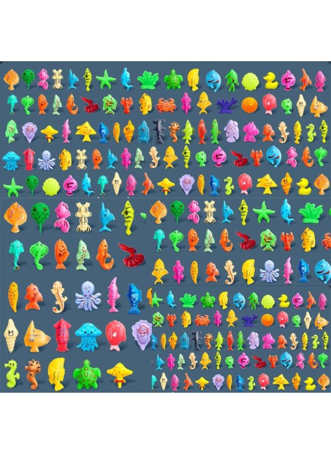 Children's Fishing Toys Blow Bottle Fish Suit Magnetic Water Baby Luminous Fish Summer Square Swimming Pool Toys-Specifications:Small Net Fishing/bar  - Image 4
