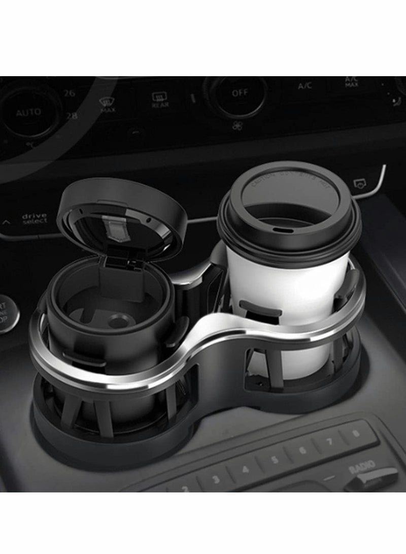 Car Double-hole Water Cup Holder Multi-function Thermos Tea Cup Beverage Mobile Phone Holder with Adjustable Detachable Base Double-sided Tape Car Modification Accessories - Image 2