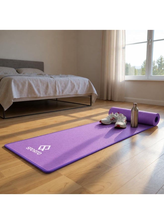 SportQ 10mm Non-Slip Yoga Mat, ideal for high-intensity workouts, Pilates, yoga, and many other home exercises - Image 2