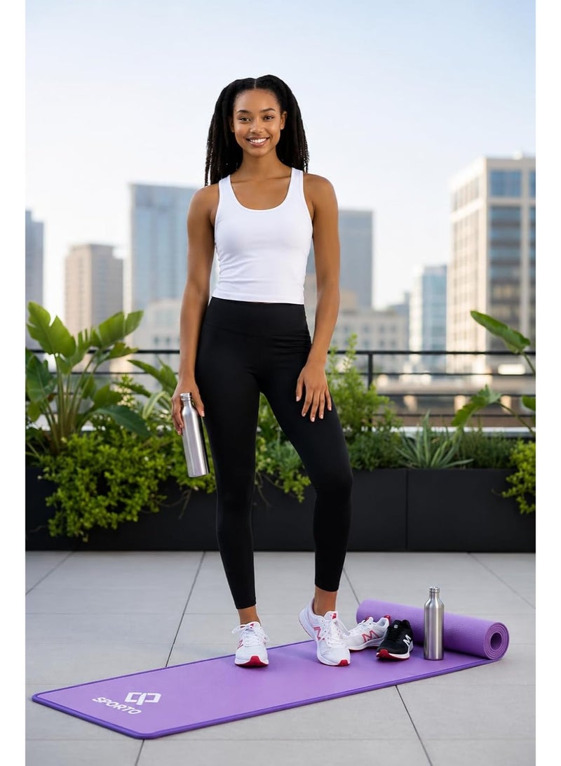 SportQ 10mm Non-Slip Yoga Mat, ideal for high-intensity workouts, Pilates, yoga, and many other home exercises - Image 3
