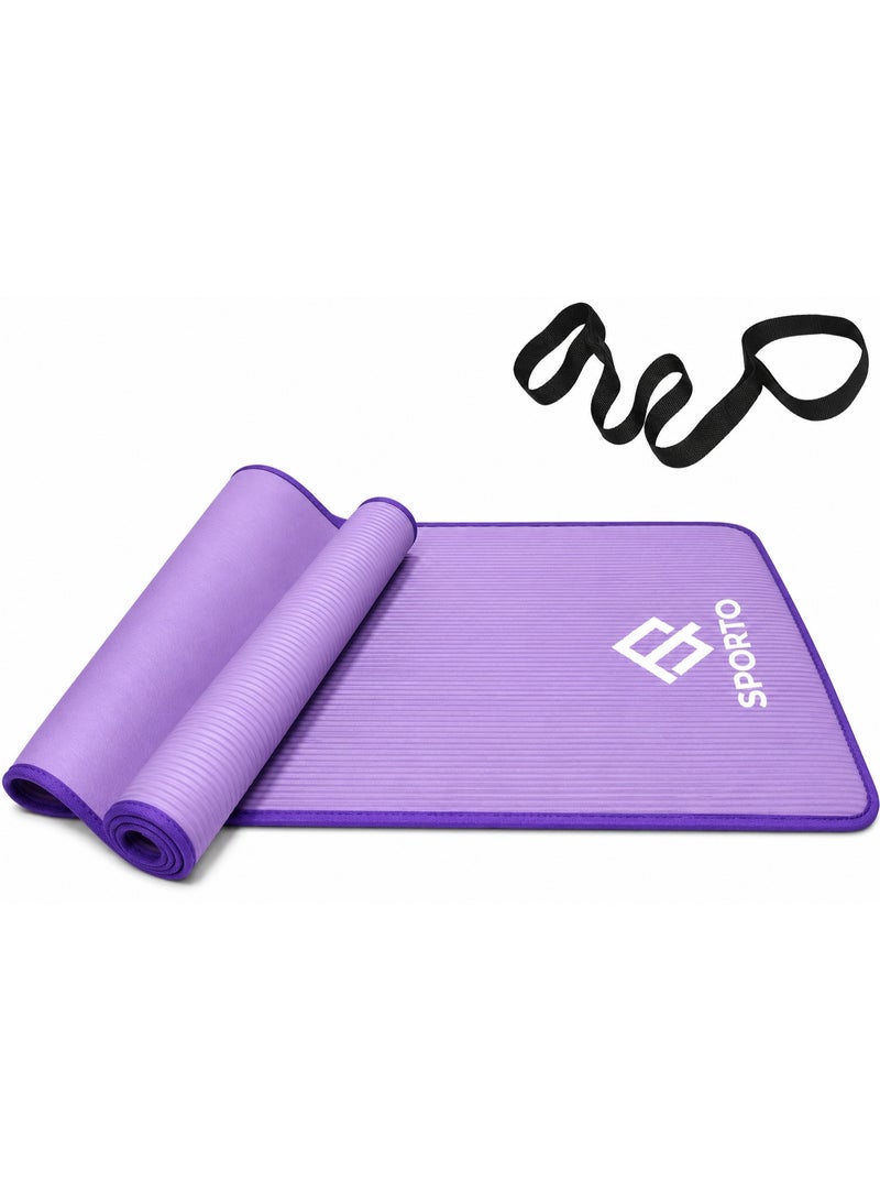 SportQ 10mm Non-Slip Yoga Mat, ideal for high-intensity workouts, Pilates, yoga, and many other home exercises - Image 1