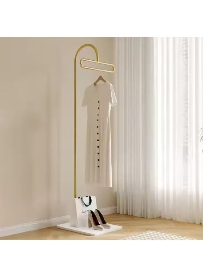 يوڠام علاقة معاطف معدنية باللون الذهبي، علاقة معاطف حرة الوقوف مع قاعدة من الرخام، حامل معاطف أرضي بارتفاع 175 سم - Image 5