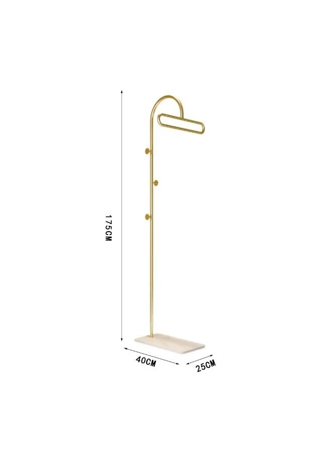 يوڠام علاقة معاطف معدنية باللون الذهبي، علاقة معاطف حرة الوقوف مع قاعدة من الرخام، حامل معاطف أرضي بارتفاع 175 سم - Image 2