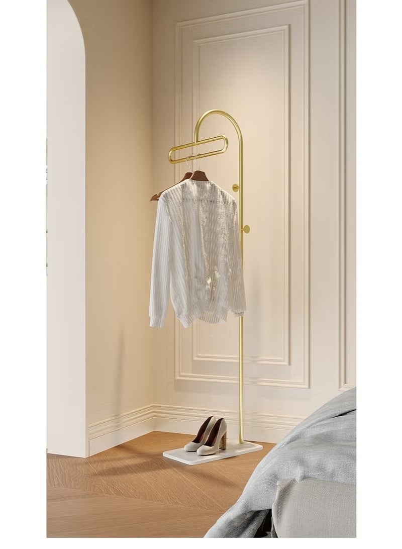 يوڠام علاقة معاطف معدنية باللون الذهبي، علاقة معاطف حرة الوقوف مع قاعدة من الرخام، حامل معاطف أرضي بارتفاع 175 سم - Image 3