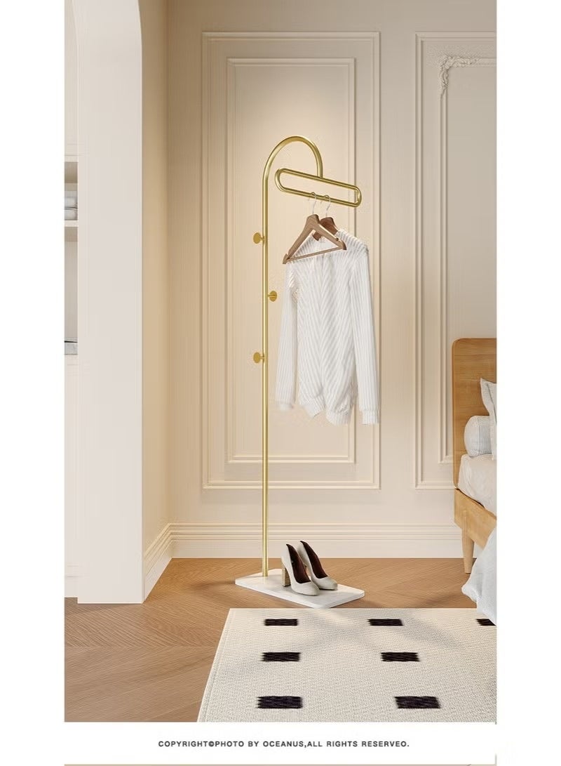 يوڠام علاقة معاطف معدنية باللون الذهبي، علاقة معاطف حرة الوقوف مع قاعدة من الرخام، حامل معاطف أرضي بارتفاع 175 سم - Image 4