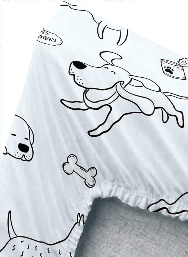 CVHouse Kawaii Dog Bed Set Sheets Twin Size, Cute Puppy Dog Fitted Sheet Sets, 1 Flat Sheet & 1 Fitted Sheet with 2 Pillow Cases - 4 Pieces - Image 4