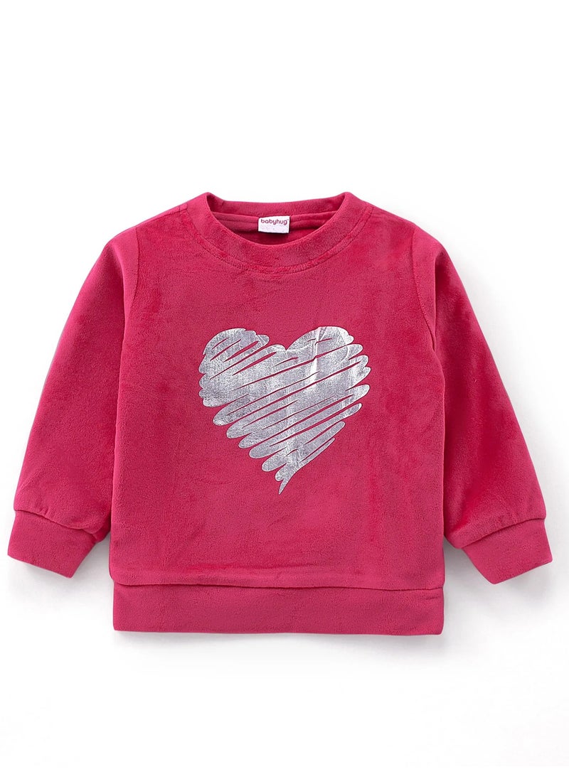 Babyhug Velour Knit Full Sleeves Winter Wear Night Suit//Co-ord Set with Heart Print - Pink(9-24M& 2-3Y) - pzsku/ZA0E0748457EEBC7AD918Z/45/_/1733814870/43540a2b-f42f-4d8b-b913-a749651f26c5