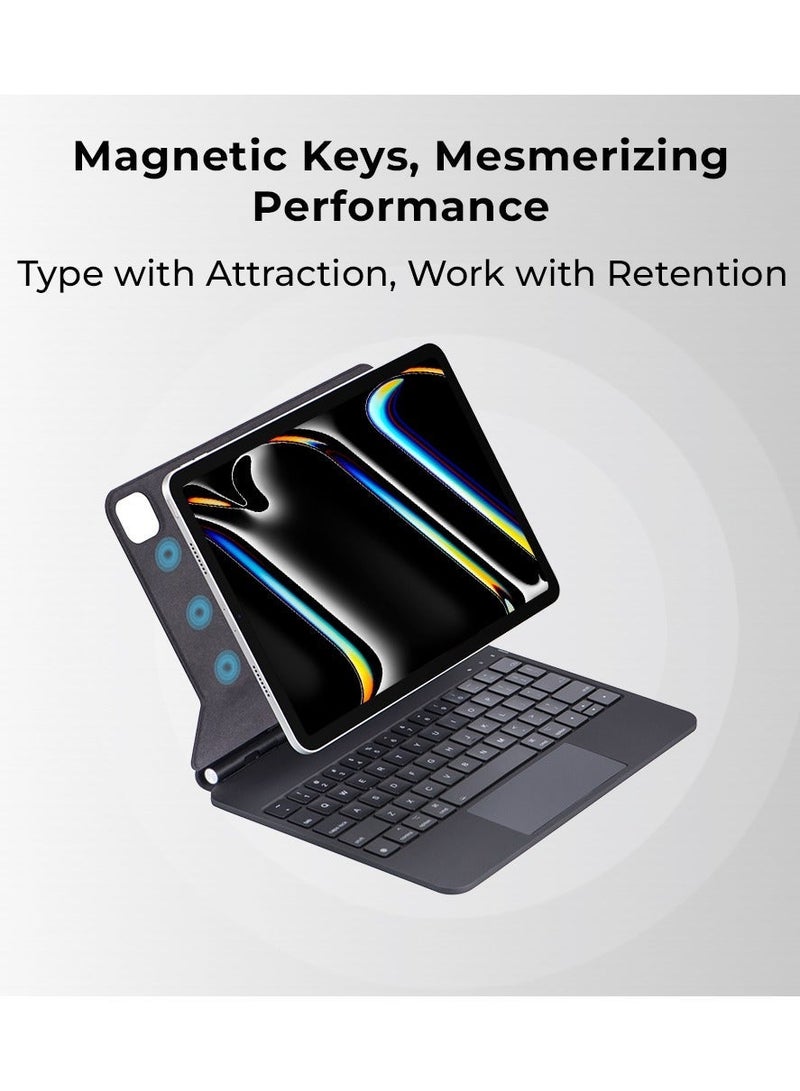 glassology iPad Air 13-Inch M2 (2024) iPad Pro 12.9 3rd 4th, 5th gen Magic Keyboard Case with Backlit Keys, Trackpad, and Adjustable Viewing Angles - Image 5