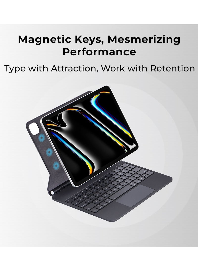 glassology iPad Air 13-Inch M2 (2024) iPad Pro 12.9 3rd 4th, 5th gen Magic Keyboard Case with Backlit Keys, Trackpad, and Adjustable Viewing Angles  - Image 5