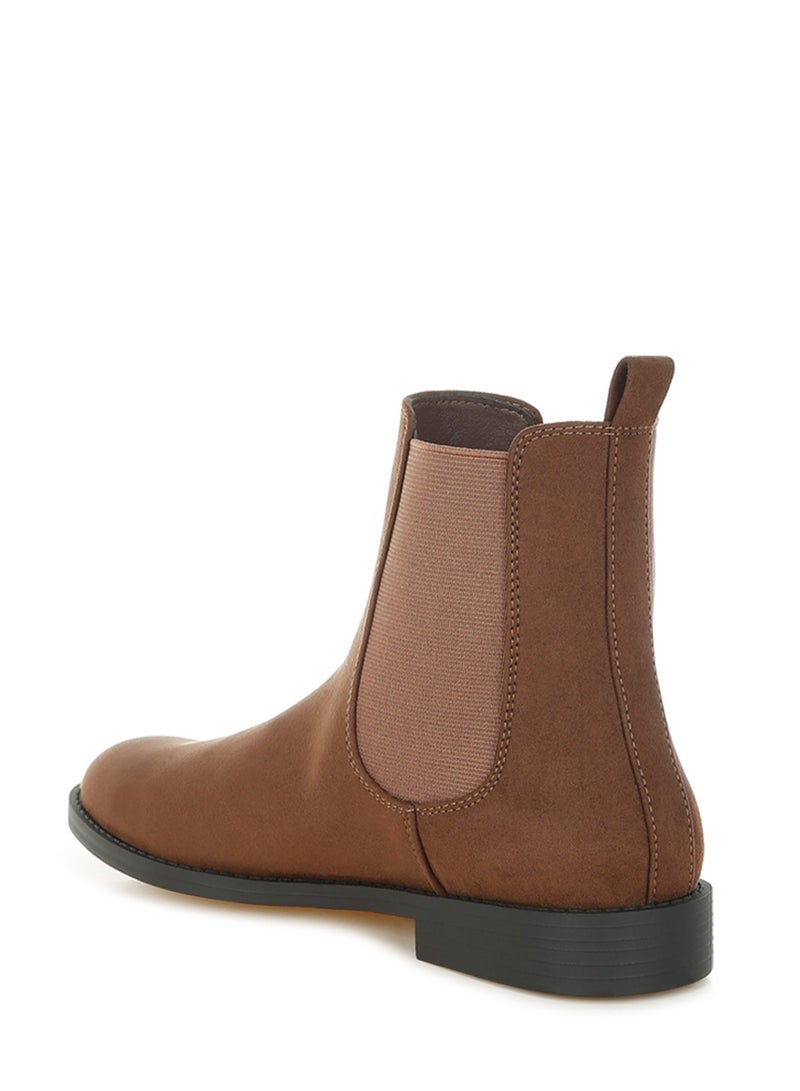 London Rag Women's Low Block Heel Chelsea Boots In Brown - Image 3
