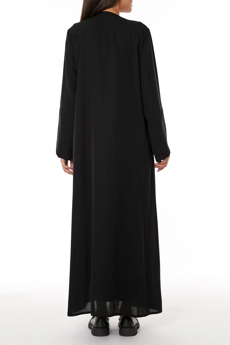 Moistreet  Embroidered Open Front  Abaya for Women | Best Price UAE