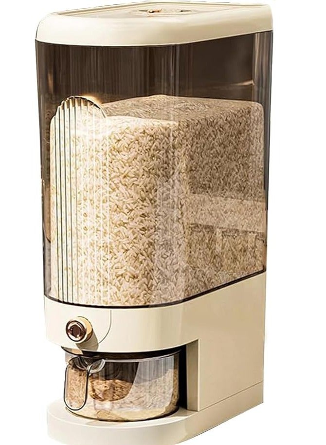 عربست موزع أرز، حاويات تخزين أرز، دلو أرز محكم الغلق ومقاوم للرطوبة مع كوب قياس، حاوية تخزين دقيق فول الصويا كبيرة الحجم لمخزن المطبخ والمنزل (10 كجم) - Image 1