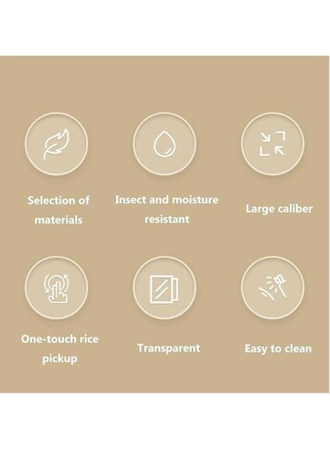 عربست موزع أرز، حاويات تخزين أرز، دلو أرز محكم الغلق ومقاوم للرطوبة مع كوب قياس، حاوية تخزين دقيق فول الصويا كبيرة الحجم لمخزن المطبخ والمنزل (10 كجم) - Image 2