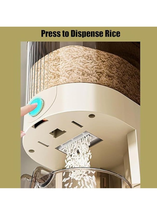 عربست موزع أرز، حاويات تخزين أرز، دلو أرز محكم الغلق ومقاوم للرطوبة مع كوب قياس، حاوية تخزين دقيق فول الصويا كبيرة الحجم لمخزن المطبخ والمنزل (10 كجم) - Image 4