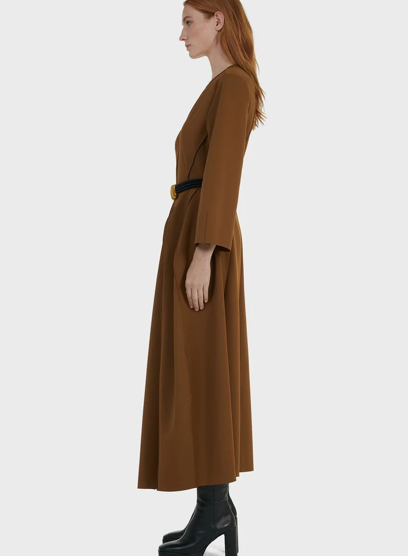 leem Belted Paneled Dress