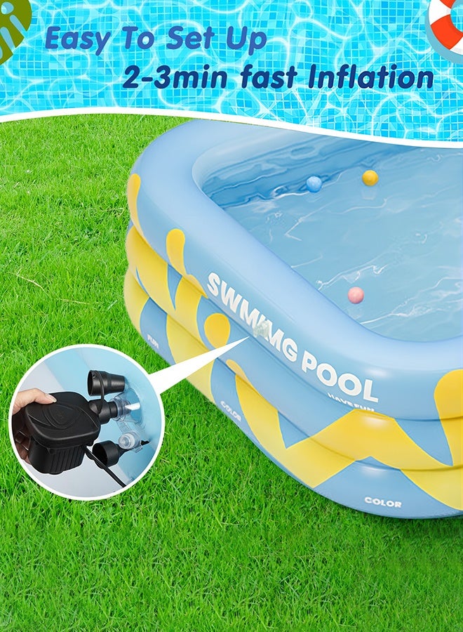 CHHQLZS Inflatable Swimming Pool, 3-Layer Thickened Family Inflatable Pool for Kids and Adults, Easy to Set Up, Outdoor Backyard Water Play, 210×145×56cm - Image 5