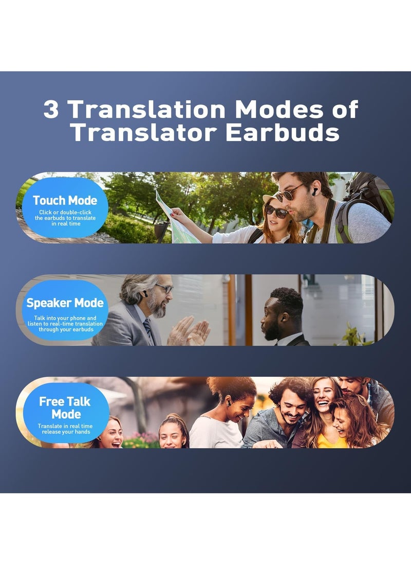 lekikpo - Language Translation Earbuds - Translation Earbuds Real Time, 144 Languages Online Translation, Two-Way Translator Device with APP for iOS for Android, Simultaneous Translation Bluetooth 5.4 - Image 1