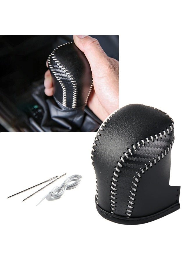 Compatible with Toyota Camry Corolla Corolla Cross Avalon Accessories Car Center Console Gear Shift Knob Cover Trim Protector Cap -Carbon Fiber and Black - Image 1