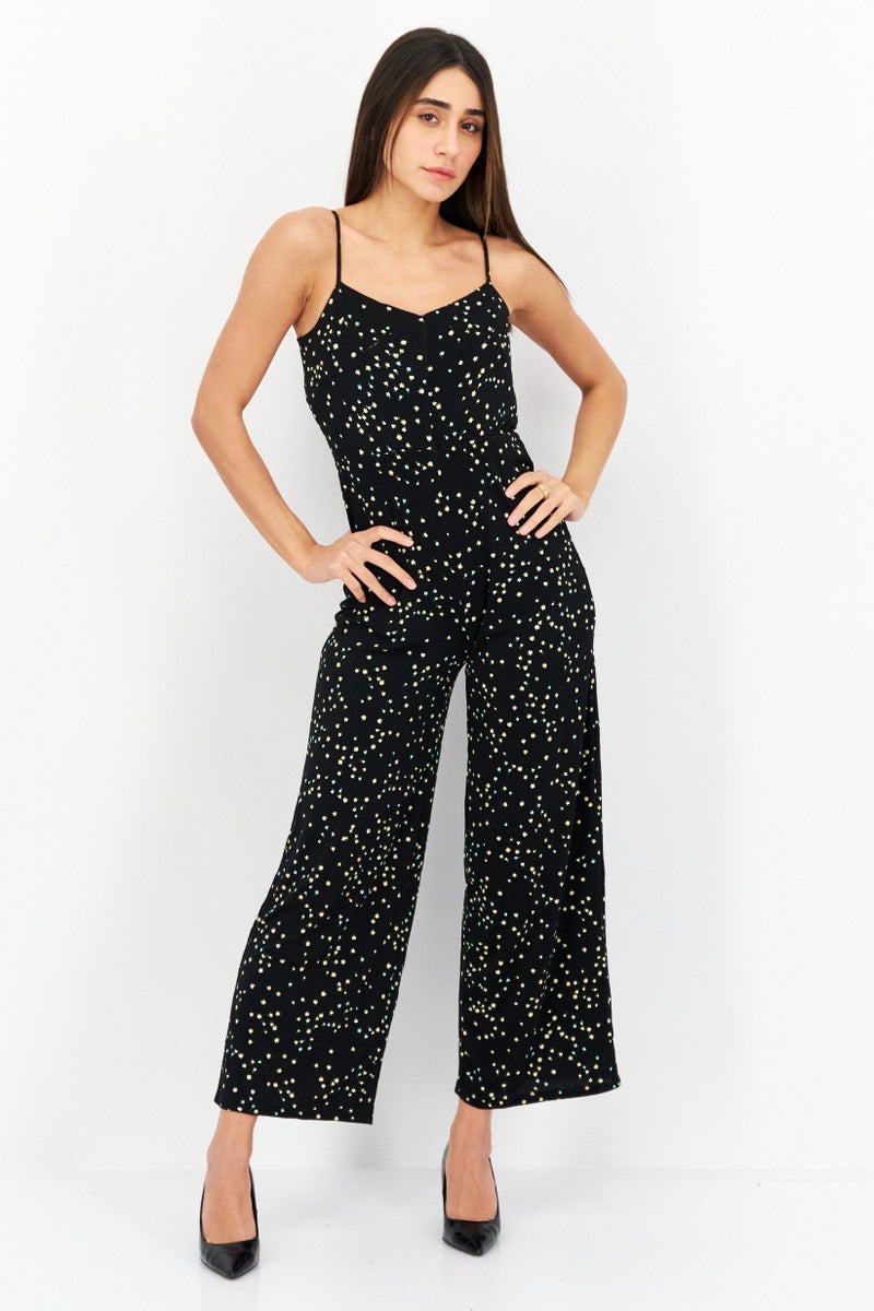 Riley & Rae Women Floral Print Sleeveless Jumpsuit, Black Combo - Image 1