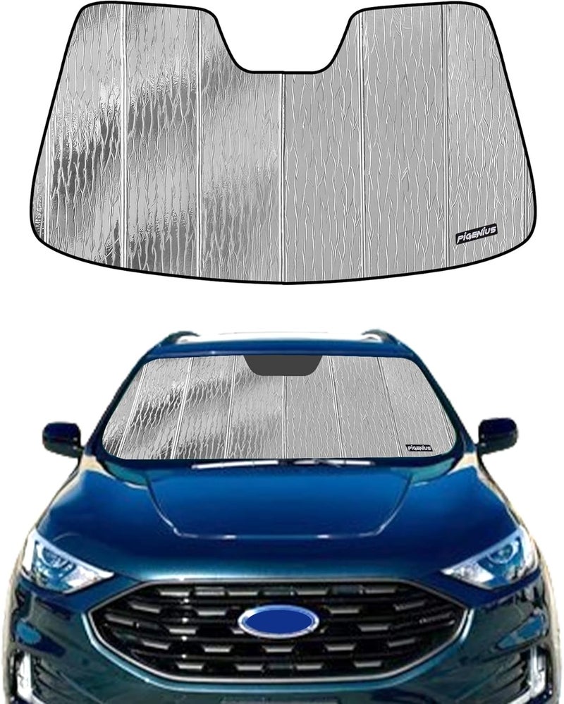 Pigenius Custom Fit Windshield Sun Shade for 2015-2023 Ford Edge - Premium Folding Sunshade - Image 1