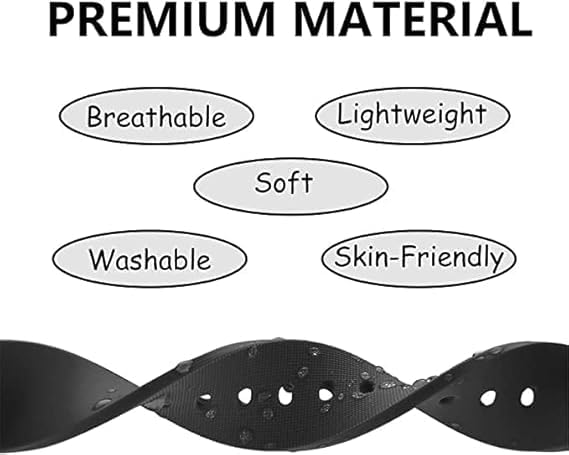 MARVIK 22mm Smart Watch Strap with Silicone Steel Buckle Compatible with Noise, Fireboltt, Boat Xtend, Pebble, Boat Flash, Noise Color Fit, All Smart Watch - Black - Image 4