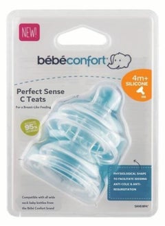 BEBE COMFORT Perfect Sense Silicone Clear Teat 2 Pcs 4+ Months  - Image 1