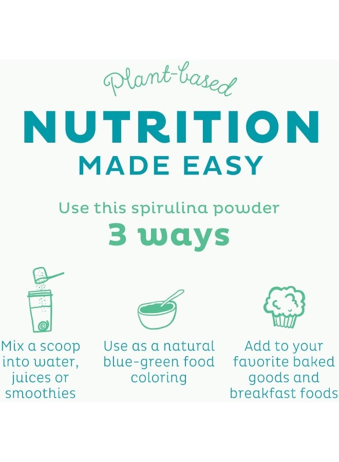 كيه أو إس مسحوق سبيرولينا - سبيرولينا زرقاء خضراء نقية غير مشعة - غنية بالبروتين والفيتامينات ومضادات الأكسدة والألياف - مسحوق سوبر فود أزرق أخضر، 13.5 أونصة، 109 حصص 13.5 أونصة - Image 4