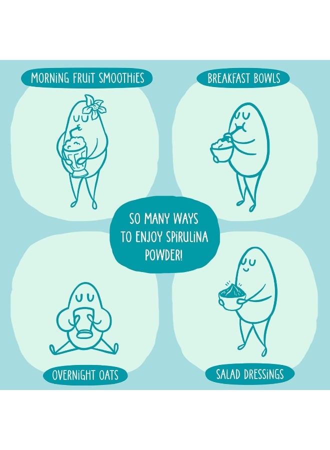 كيه أو إس مسحوق سبيرولينا - سبيرولينا زرقاء خضراء نقية غير مشعة - غنية بالبروتين والفيتامينات ومضادات الأكسدة والألياف - مسحوق سوبر فود أزرق أخضر، 13.5 أونصة، 109 حصص 13.5 أونصة - Image 5