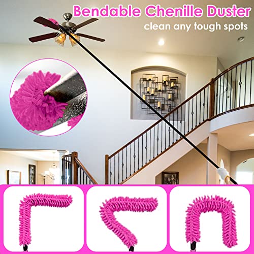 CALBEAU 15 Foot Dusters for Cleaning, Duster with Extension Pole 7-15ft, Microfiber Feather Duster Used for Cleaning Ceiling Fan, High Window, Blinds, Shutters, Sofa, Cobweb Duster for Home (12 PCS) - Image 4
