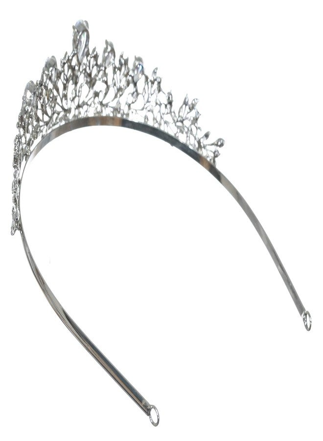 SAMKY Elegant Rhodium Plated CZ Crystal Flower Meadow Tiara Bridal Crown T1269 - Image 3