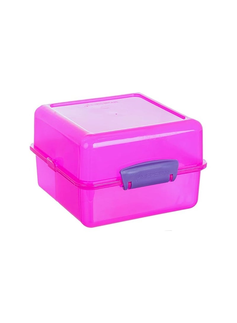 MEDSTAR Lunch box Mix Star 1400 ml_ used in the microwave Fuschia Medstar FFSSFT04770 - Image 2